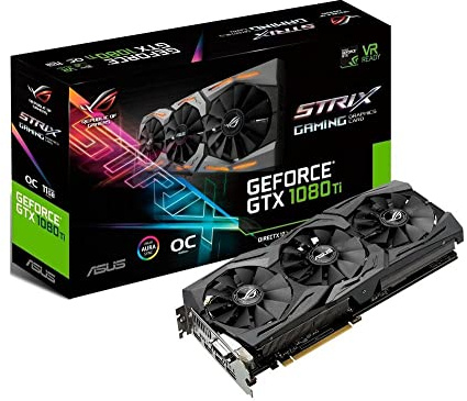ASUS ROG-STRIX-GTX1080TI-O11G-GAMING GF GTX 1080 Ti 11 GB GDDR5X PCIe 3.0 x16 DVI Graphics Card - Black