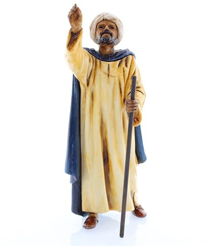 Moranduzzo Orientalischer Wanderer für Krippe 13 cm Maßstab 1:15 - Unzerstörbare Krippenfiguren - Stil 700', Handbemalt, Offizielles Produkt, Hergestellt in Italien, Bildhauer M. Landi