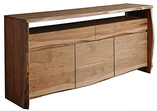 MASSIVMOEBEL24.DE Sideboard Akazie 191x45x96 Natur lackiert Pure Acacia #102