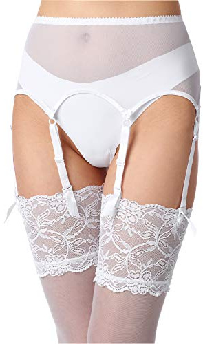 Merry Style Damen Strumpfgürtel MS10191GA (Weiß2, XXL)