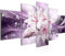 Runa Art Wandbilder Blumen Lilien 5 Teilig Bild auf Vlies Leinwand Deko Wohnzimmer Diamant Violett Lila 020152b