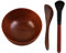 Colcolo Ensemble de 3 DIY En Bois Beauté Visage Masque à L'argile Bol à mélanger Ensemble, pinceaux en silicone, doux et souple