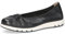 CAPRICE Comfort Damen Ballerinas aus Leder Runde Spitze, Blau (Ocean Softnap.), 37 EU