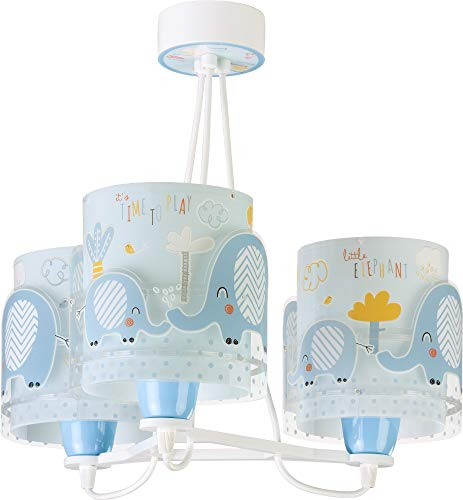 Dalber kinderlampe Pendelleuchte Hängelampe 3 Lichter Little Elephant Elefant Tiere Blau