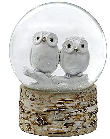 The San Francisco Music Box Company Weiße Eule Babys, Schneekugel, 120 mm