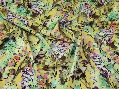 John Kaldor Crepe de Chine Stoff, Meterware, Gelb