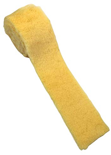 Marzoon weiches Fellband Tischband - 2m x 6cm Gelb, Flauschiges Dekoband - ideal für Bastelprojekte
