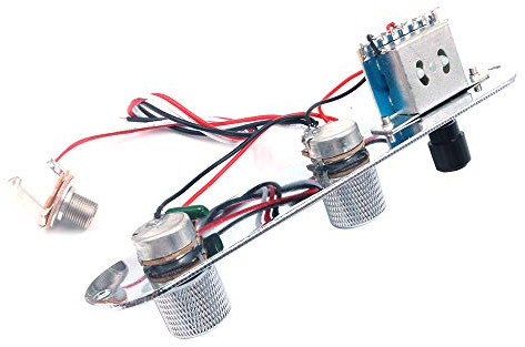 Alnicov 3 Way Loaded Prewired Control Plate Switch Harness Knobs With Jack for TL Tele Telecaster Guitar Chrome