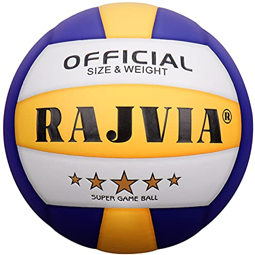 Rajvia Volleyball, Beach-Volleyball, Soft Touch, Volleyball, für Innen- und Außenbereich, Strandspiel, Erwachsene und Kinder, Größe 5 (Blue)