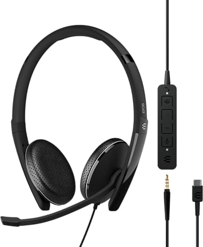 EPOS Adapt 165T USB-C II - Professionelles UC-Optimiertes Headset mit Microsoft Teams Zertifizierung und Fortschrittlichem Akustik-Design