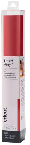 Cricut 2008633 Smart Vinyl Permanent | 1 Sheet | 33cm x 0.9m | Red, (3ft), 0.9m (3ft)