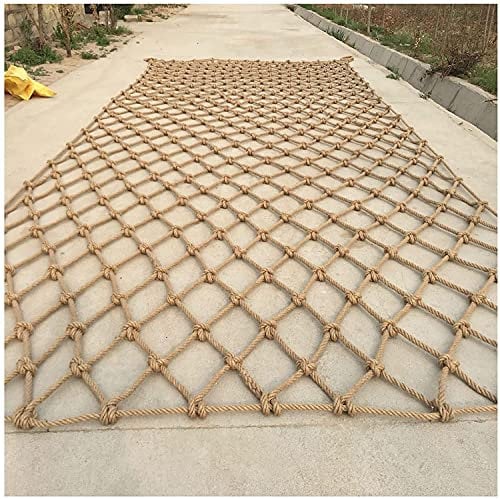 Sicherheitsnetz für Kinder, für Haustiere, Katzen, Papageien, Klettern, Hanfseil, Balkon, Treppe, Garten, Schutznetz, Decke, Hängebrücke, dekoratives Hanfseil, 4 x 4 m