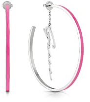 Guess Damen Strand Party Edelstahl Silber Rosa Creolen One Size, One Size, Edelstahl, Kein Edelstein