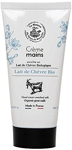 Maison du Savon de Marseille Feuchtigkeitsspendende Handcreme mit Bio-Ziegenmilch und Arganöl, 75 ml Tube
