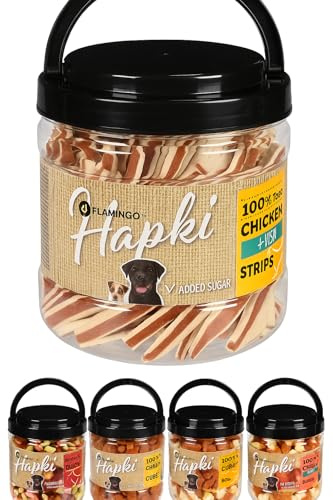 Flamingo leckerli Hund - Hundesnack - mit Huhn & Fisch – 600g – ohne Zuckerzusatz Hundeleckerlies Hapki