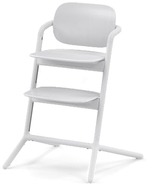 CYBEX Gold LEMO Hochstuhl, Mitwachsend, 3 - 99 Jahre, Verwendbar ab Geburt durch separate Aufsätze, Buchenholz/Aluminium/Kunststoff, All White