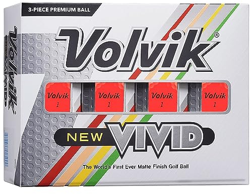 Volvik Vivid Golfbälle: Mattes Rot, Dutzend