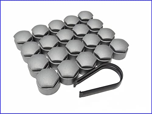 Partsdealers® Runde Radmutterabdeckungen GEMACHT FÜR Audi A1, A3, A4, A5, A6, A7, A8, TT, Q3, Q5, Q7, 17 mm (hellgrau, matt)