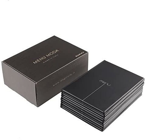 DAG STYLE Line Risto, Menü, speisekarten Restaurantbox 10 Stück, Format A5, PVC, Made in Italy, Plastiktüten, Schwarz