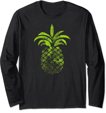 T-shirt verde ananas lime Maglia a Manica