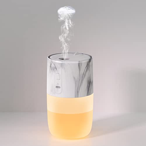 Mini Luftbefeuchter mit Quallen Spray Modus, Ankrs 300ml Luftbefeuchter mit 7 LED Farben, Ultra Leise Humidifier mit 2 Nebelmodus, USB Tragbar BPA-Free für Schlafzimmer, Büro, Auto, Spa