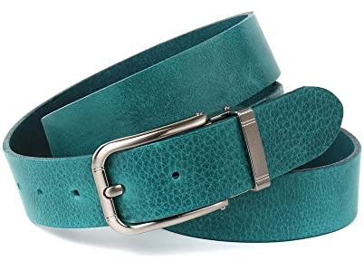Anthoni Crown Herren Ledergürtel Gürtel, Petrol, 110