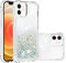 IMEIKONST Compatible with iPhone 12 Pro Glitter Case, Liquid Sparkle Quicksand Clear Transparent Sequin Girls Slim TPU Bumper Silicone Shockproof Cover for iPhone 12/12 Pro. Love Silver YBW