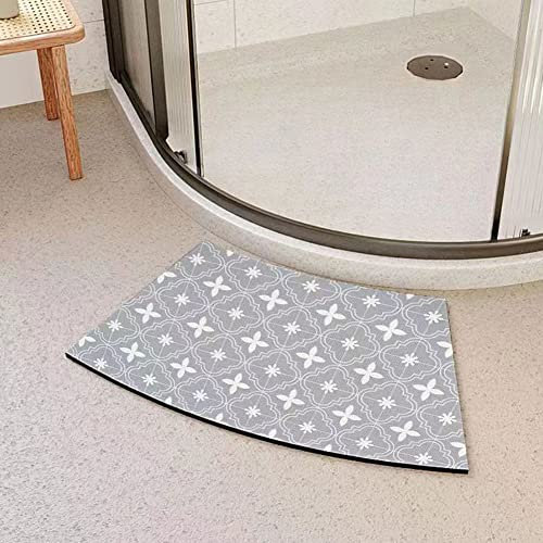 Tapis de sol incurvé pour salle de bain, quart de cercle de douche, tapis de bain en forme d'éventail, tapis de pieds antidérapant, tapis de douche d'angle