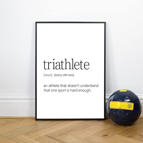 TANYANG Triathlet Definition Poster Und Druck Auf Leinwand, Gemälde, Schwimmen, Fahrrad, Ironman, Triathlon, Moderne Fitnesstrainer, Sport, Heimdekoration 30X40Cm Kein Rahmen
