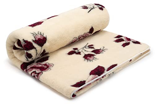 Merino Wolldecke Schurwolle 140x200 cm - Kuscheldecke aus 100% Merino Schafwolle - Groß und Flauschige Decke Wolle - Gewicht 1100g/m2 - Atmungsaktives Material