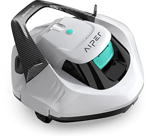 (2023 New) AIPER Seagull SE Cordless Robotic Pool Cleaner, Pool Vacuum Lasts 90 Mins, LED Indicator, Self-Parking, Ideal for Above/In-Ground Flat Pools up to 40 Feet - White
