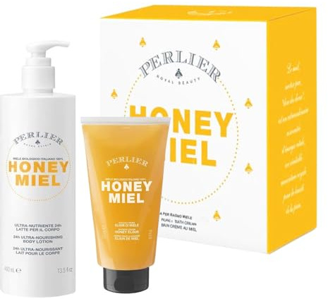 Perlier Honey - Set Duschcreme 250 ml + Körpermilch 400 ml