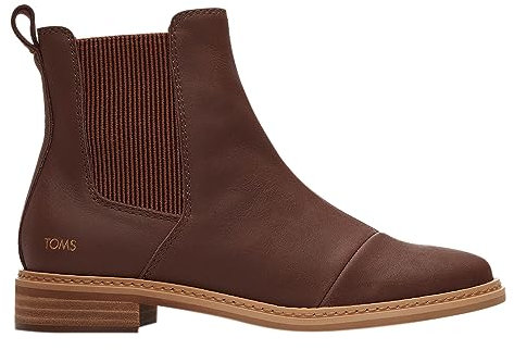 TOMS Women's Charlie Chelsea Boot, Chestnut Leather, 7 UK