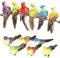 Jasmeko Künstlicher Rotkehlchen-Vogel zum Anklemmen – roter Kardinal, Weihnachtsbaum-Dekoration, Vogel-Bastelsets für Baum, Haus, Garten, Party-Dekorationen im Freien (E-12Pcs-Bird)