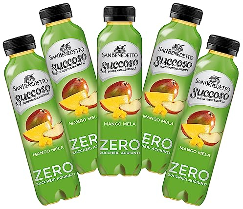 5X San Benedetto Succoso Zero Mango e Mela Bevanda al Gusto di Frutta 400ml [5 Bottiglie] - Drink Summer 2023