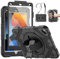 SEYMCY Case for iPad 9th 8th 7th Generation 10.2 inch 2021/2020/2019, Shockproof with 360° Rotating Hand Strap & Stand, Screen Protector, Shoulder Strap, Pencil Holder for iPad 9/8/7 Gen, Black