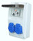 RoadEu - Distribuidor de corriente 230V, 2 enchufes, interruptor diferencial y C16A. Cableado Caja cuadro electrico IP44, Ideal como distribuidor de pared para talleres, cobertizos o jardines