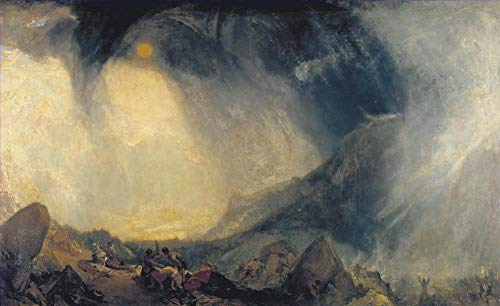 Paintings on Canvas - 5 Famous Art Oil Paintings - Snow Storm Hannibal and His Army Crossing the Alps landscape Turner -04, £70-£1500 Hand Painted by Art Academies' Teachers