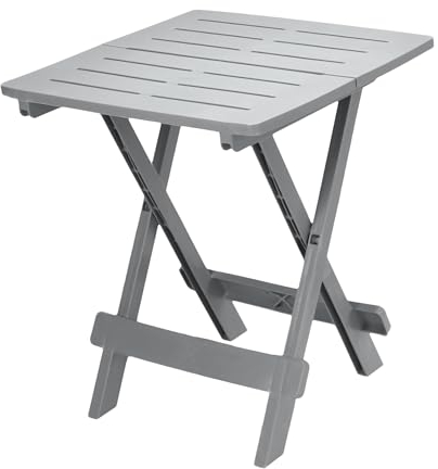 Spetebo Klapptisch Tevere grau - 72 cm - Kunststoff Garten Beistelltisch - Camping Festival Garten Tisch klappbar