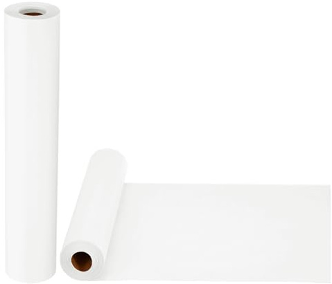 PATIKIL 2 Rolle Zeichenpapierrolle 38cm x 20m Zeichenpapier Malpapier Weiß | Papierrolle, Skizzenpapier, Bastelpapier, Kraftpapier, 80 g/m², für Staffelei Malen Handwerk Geschenkverpackung