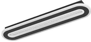 EGLO LED Deckenlampe Macchioni, Kristall Deckenleuchte mit Fernbedienung | dimmbare Aufbauleuchte, Küchenlampe aus Metall und Kunststoff in Schwarz, warmweiß-kaltweiß, 55x12 cm