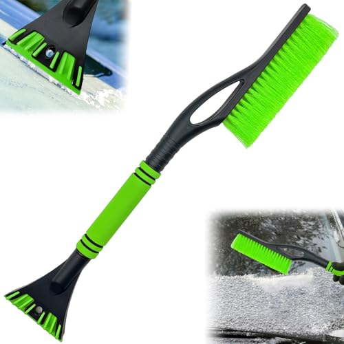 HSDPZQ 2 en 1 Grattoir à Glace et Brosse à Neige, pour Lincoln MKC 2013-2016 Auto Grattoir Pare Brise, grattoir à Glace pour Voiture avec Balai, balayette Neige Voiture,C-Green