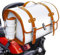 BIRNN Motorrad Topcase für Suzuki Inazuma 250 2012-2017, Leder Motorrad Heckbox Motorradkoffer Topcase Motorrad-Kofferraum Wasserdicht Motorrad Top Box Reisen für Lagerung Helm, E White+Brown