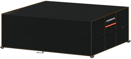 HEIMUNI Garden Furniture Covers, 260x100x80cm Outdoor Sofa Covers Waterproof Rattan Garden Table Cover 420D Oxford Fabric Anti-UV Windproof, Large Patio Cover for Outside Furniture, Table and Chairs