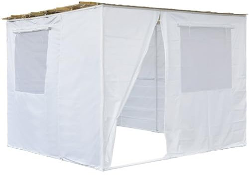 Habitat et Jardin Sukkah in Nina Kit Regolabile 3 x 3-3 Rotoli di bambù e 3 doghe di Legno