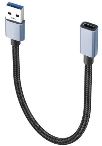 JSADZKJ USB a C Cable 5Gbps USB C Hembra a USB Macho 3.0 Adaptador 3A de Carga rápida USB A a USB C Cable Adaptador para portátil, PC, Disco Flash, Cargador 30CM/0.98FT