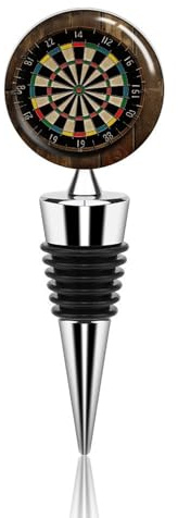 Wine Stopper, Dart Board Printed Wine Toppers for Wine Bottles Zinc Alloy Wine Bottle Stopper Reusable Decorative Bottle Stoppers for Holiday Party