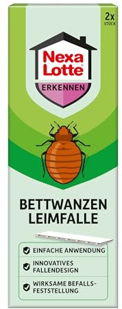 Nexa Lotte Bettwanzen Leimfalle, 2 Stück, effektive Bekämpfung und Prävention von Bettwanzenbefall in Schlafzimmern