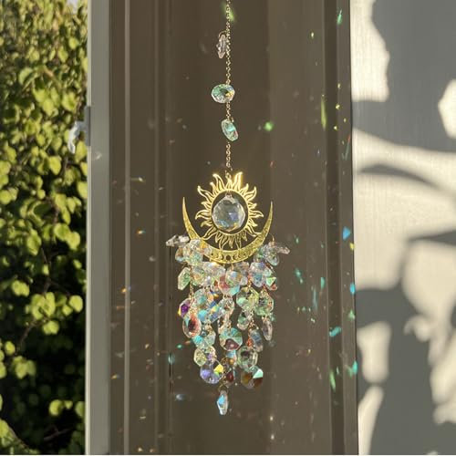 Sonnenfänger aus Kristall, XJLyaya Suncatcher Anhänger, Sonnenfänger, Kristall, Dekoration, Ornament, Regenbogen, für Fenster, Garten