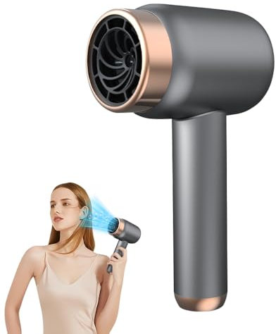 Cordless Hair Dryer, 3 Speed Adjustable Travel Hair Dryer Rechargeable Ionic Hairdryer with Heating and Cool Button Cordless Portable Blow Dryer Wireless Hairdryer for Family Dormitory Travel
